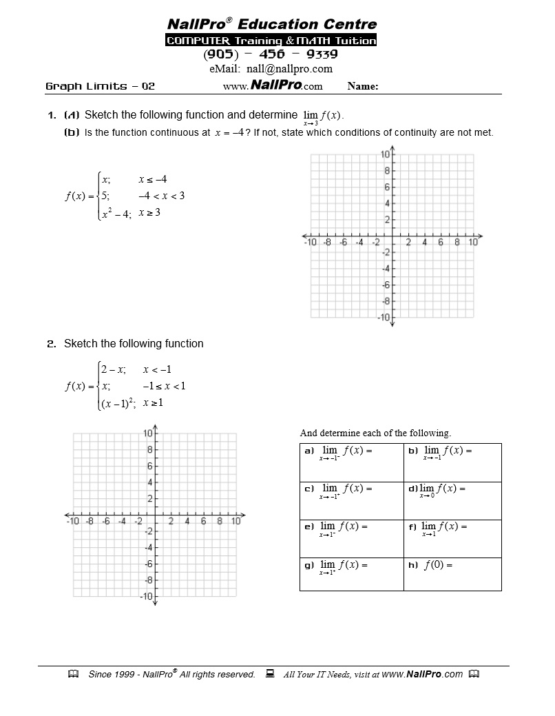 calculus practice problems worksheet
